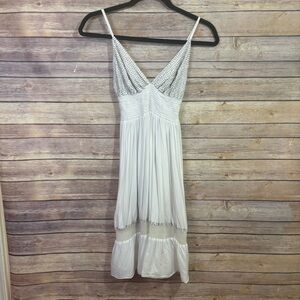 KHUSH Mini Dress Size Small White Studded Smocked